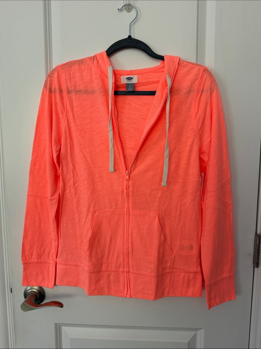 NWT Neon Orange Zip-Up Hoodie with Hood